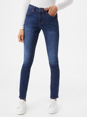 ESPRIT Slimfit Jeans in Blauw: voorkant