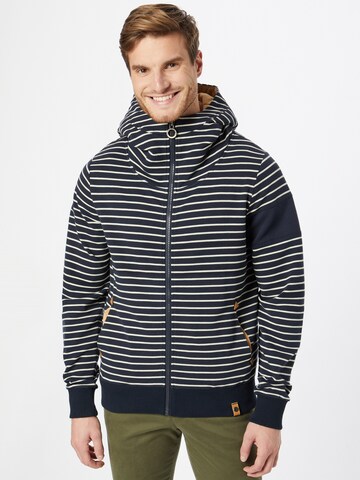 Fli Papigu Zip-Up Hoodie in Blue: front