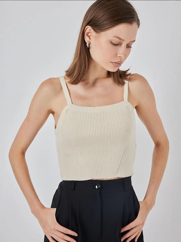 Bigdart - Top 'Crop Top' em bege: frente