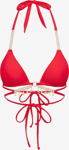 Top per bikini 'Triangle Wrap' di Moda Minx in rosso: frontale