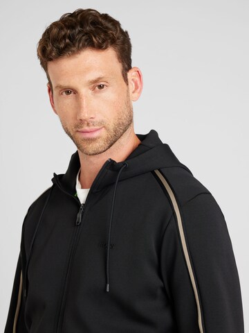BOSS Zip-Up Hoodie 'Saggy 1' in Black