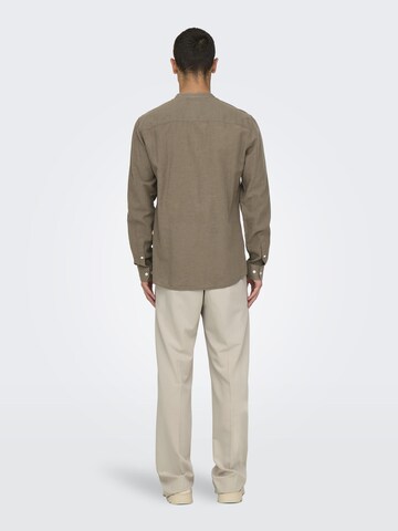 Slim fit Camicia 'Caiden' di Only & Sons in marrone