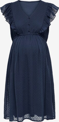 Only Maternity Shirt Dress 'Mama' in Blue: front