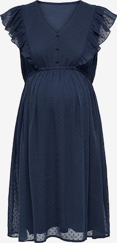 Only Maternity Shirt Dress 'Mama' in Blue: front