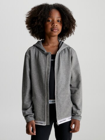 Calvin Klein Jeans Zip-Up Hoodie in Grey: front