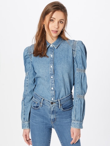 LEVI'S ® - Blusa 'Zuma Cinched Slv Blouse' em azul: frente