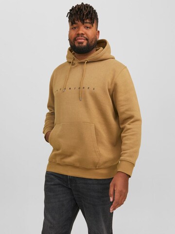 Felpa 'Star' di Jack & Jones Plus in marrone: frontale