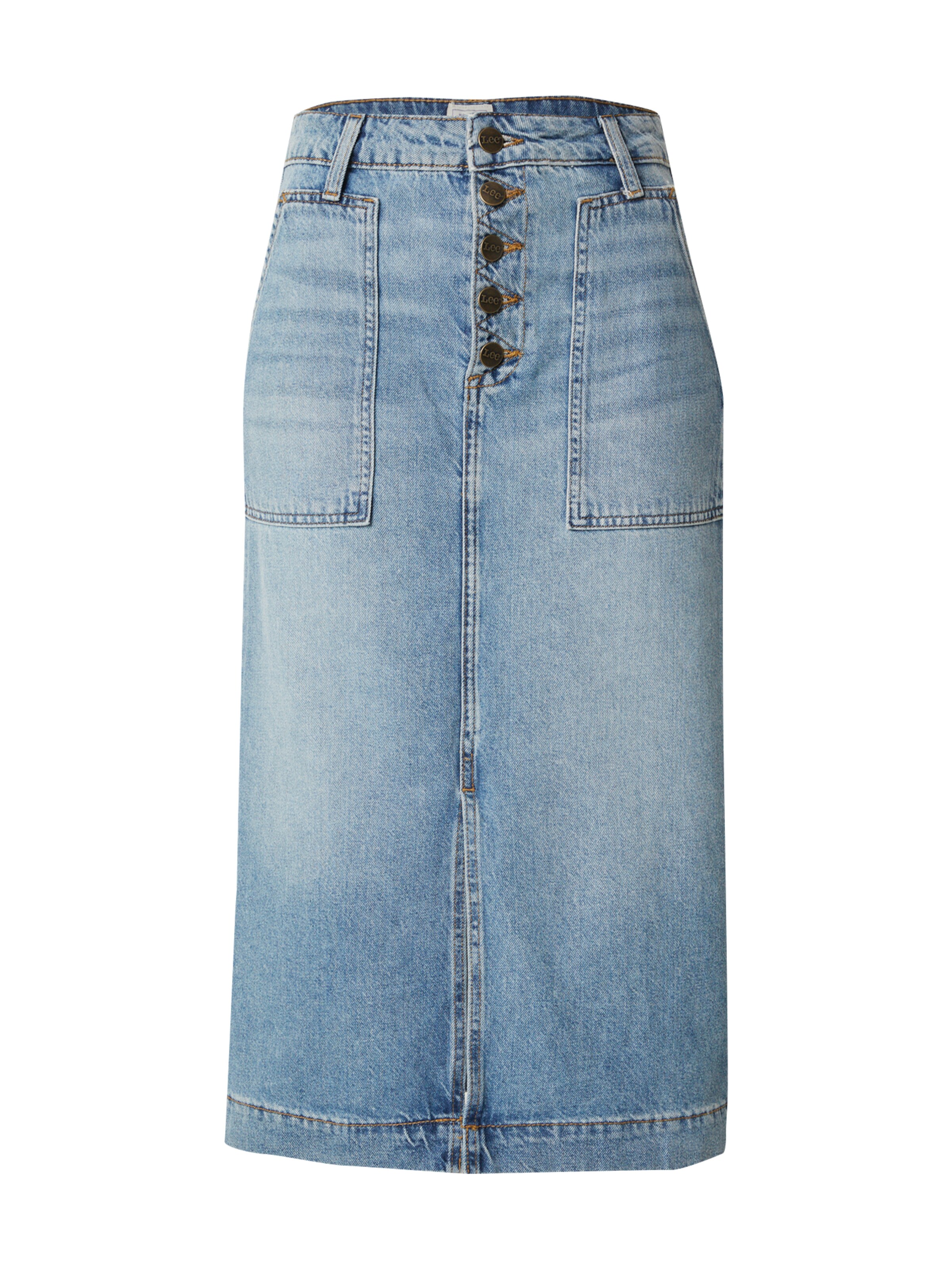 Lee Φούστα 'PATCH POCKET MIDI SKIRT' σε μπλε: μπροστά