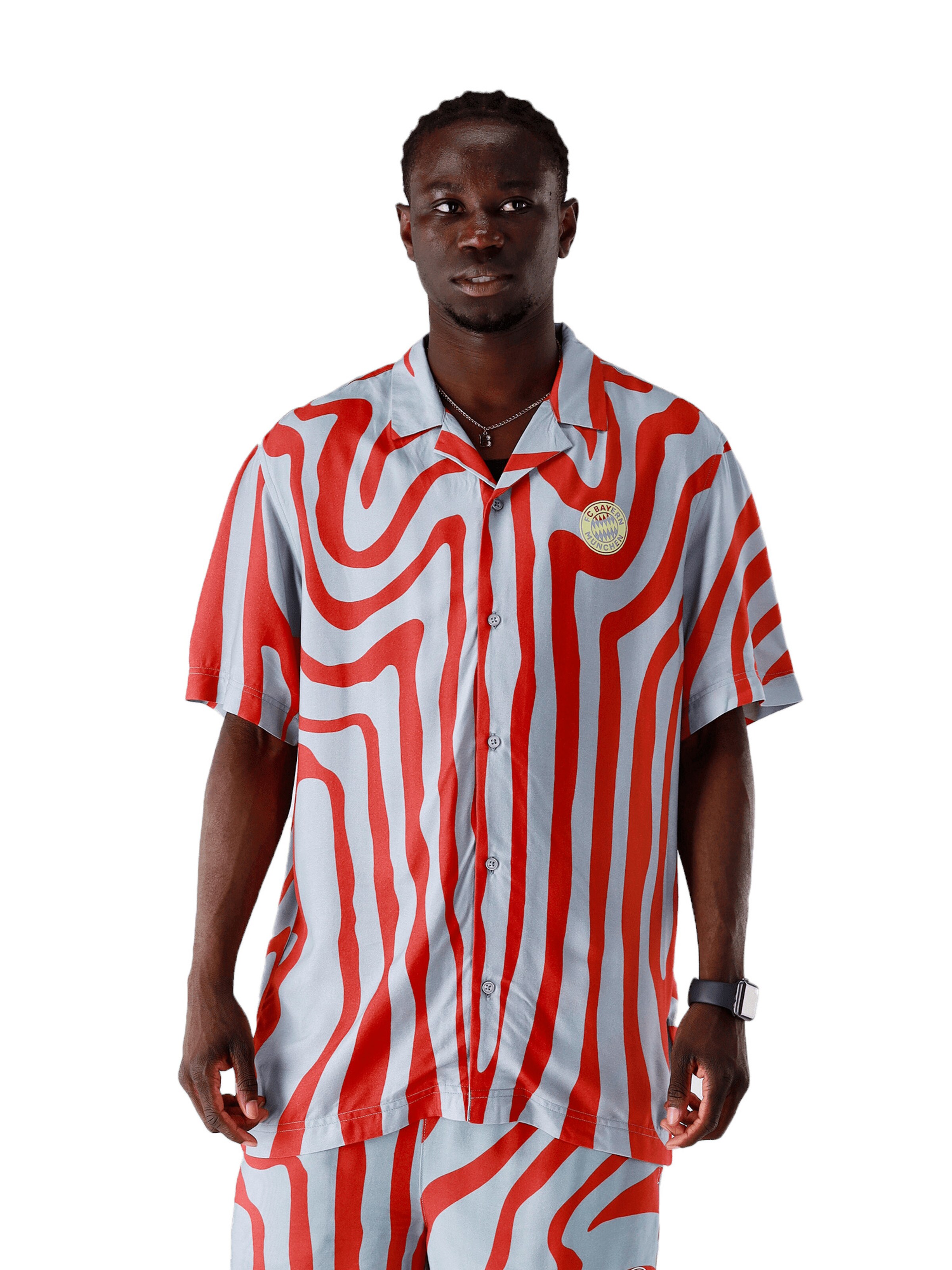 FC BAYERN MÜNCHEN Comfort Fit Hemd 'Summer' in Rot: Vorderseite