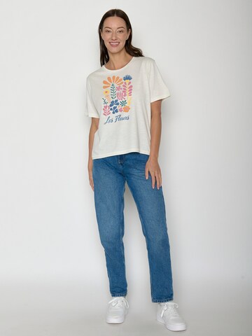GREENBOMB Shirt 'Nova Les Fleurs' in White