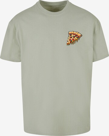 Merchcode T-Shirt 'Pizza Comic' in Grün: predná strana