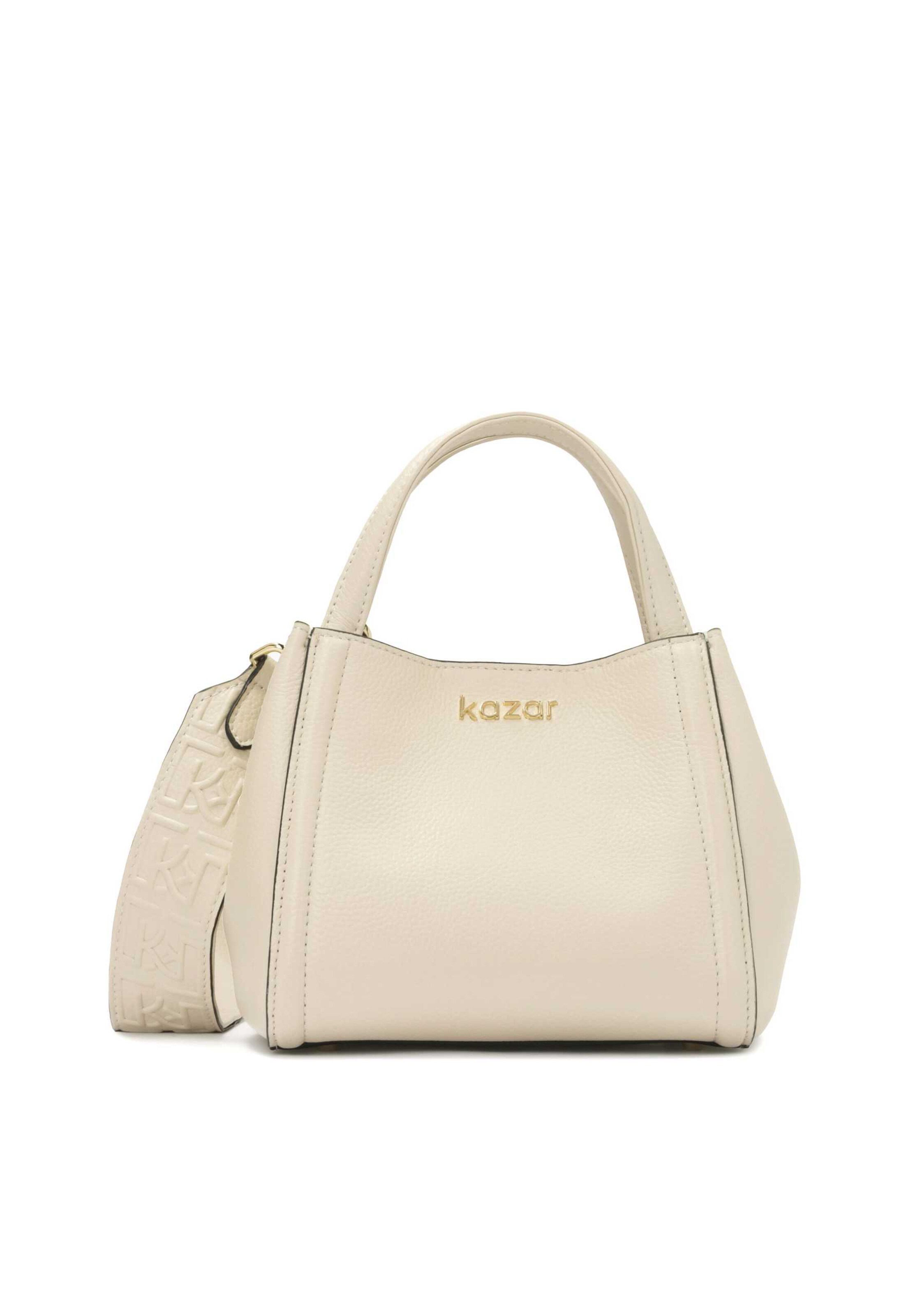 Borsa a mano di Kazar in beige: frontale