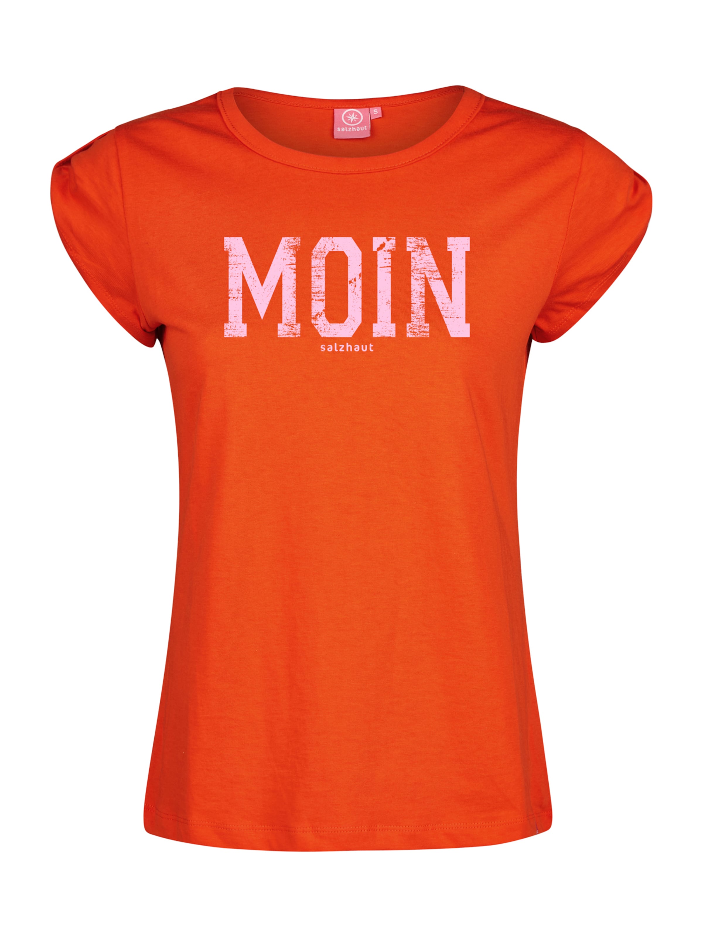 salzhaut Shirt ' BIIKE - MOIN ' in Orange: front