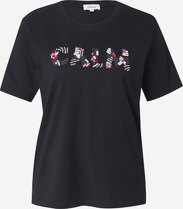 s.Oliver T-Shirt in Schwarz: Vorderseite