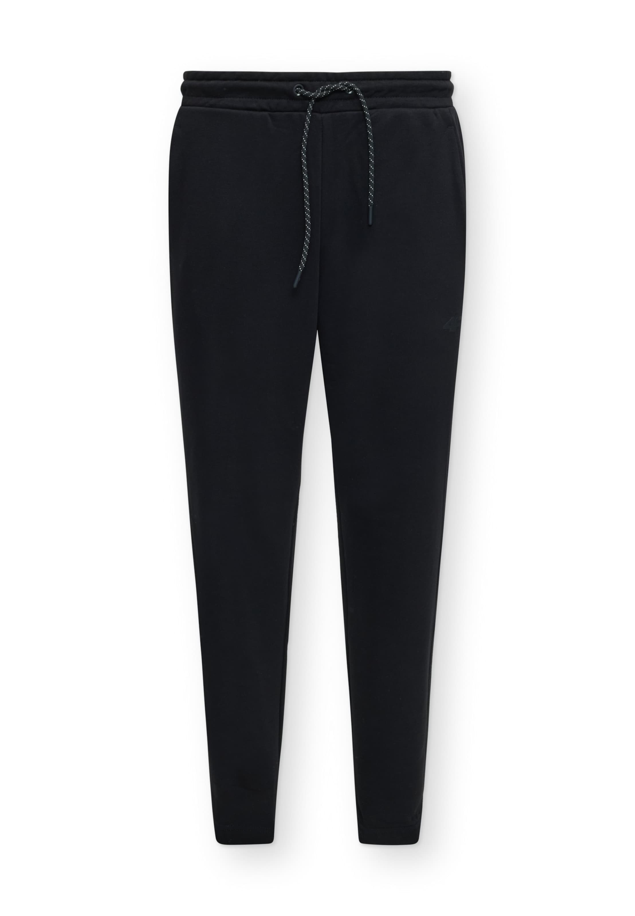 4F Tapered Herren - Sport-Hosen 'TROUSERS' in Schwarz: Vorderseite