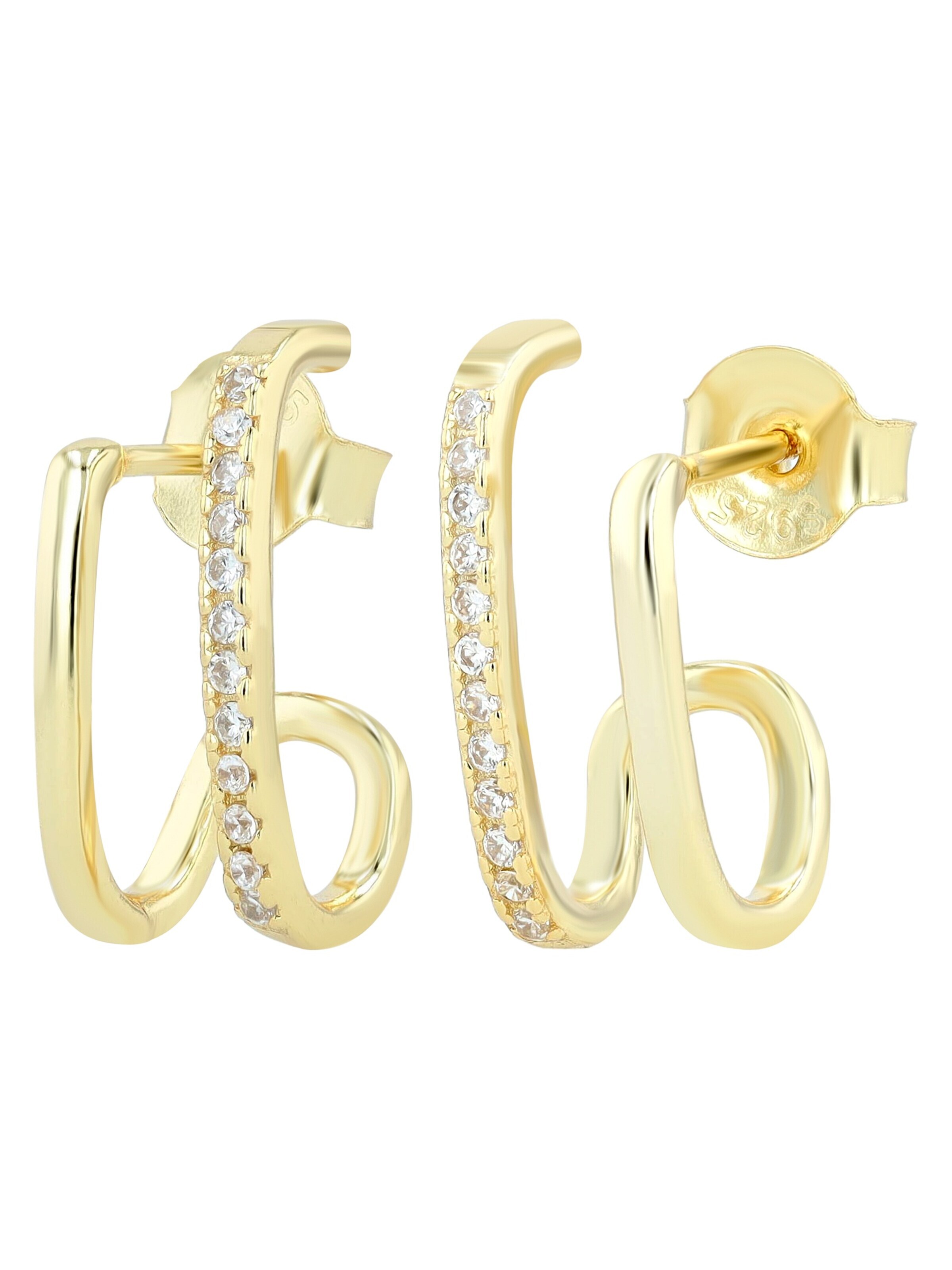 Akzent Earrings '"Luisa" aus 925 Sterlingsilber, rhodiniert, langlebig' in Gold