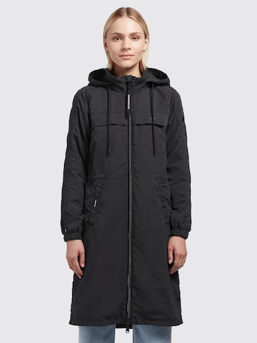 khujo Ανοιξιάτικο και φθινοπωρινό παλτό 'Voya4' σε μαύρο: μπροστά