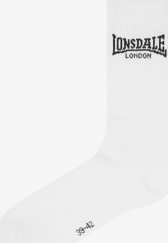 Chaussettes 'Gilbert' LONSDALE en blanc : devant
