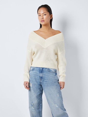 Pullover 'Sanny' di Noisy may in beige: frontale