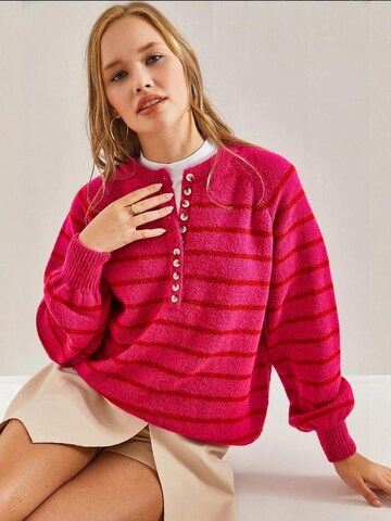 Pullover di Bianco Lucci in rosa: frontale