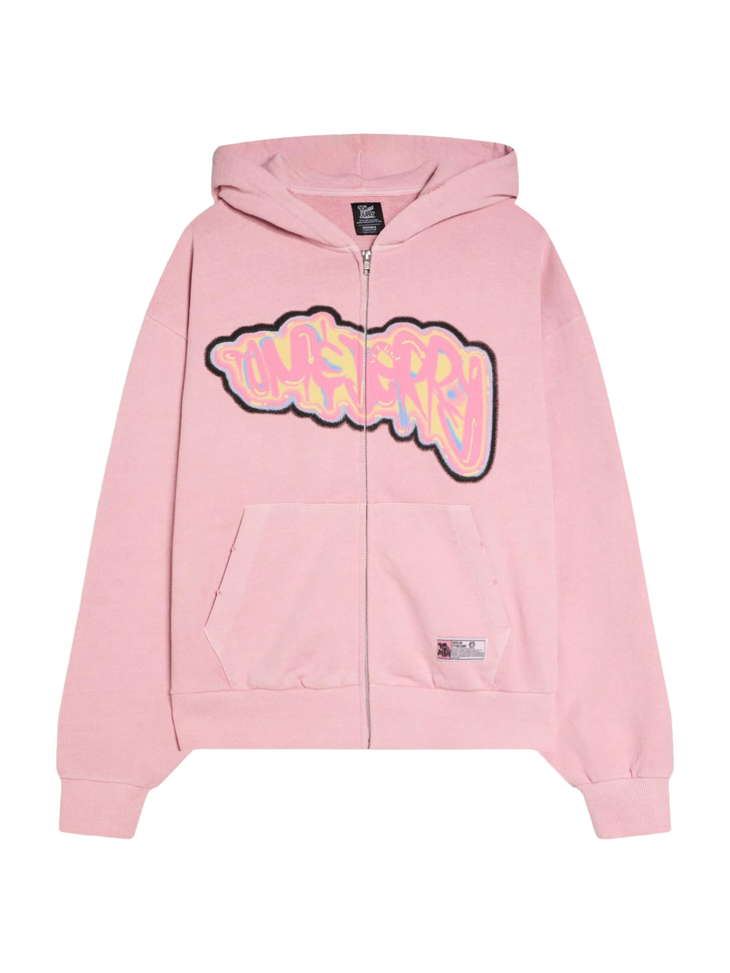 Bershka Collegetakki 'TOM&JERRY' värissä taivaansininen / keltainen / roosa / musta, Tuotenäkymä