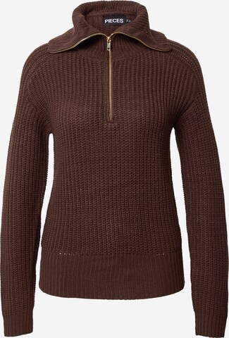 PIECES Sweater 'MILLA' in Brown: front