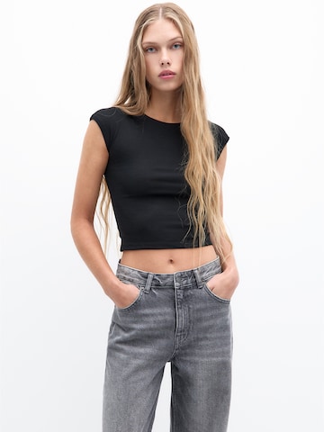 Pull&Bear Majica | črna barva: sprednja stran