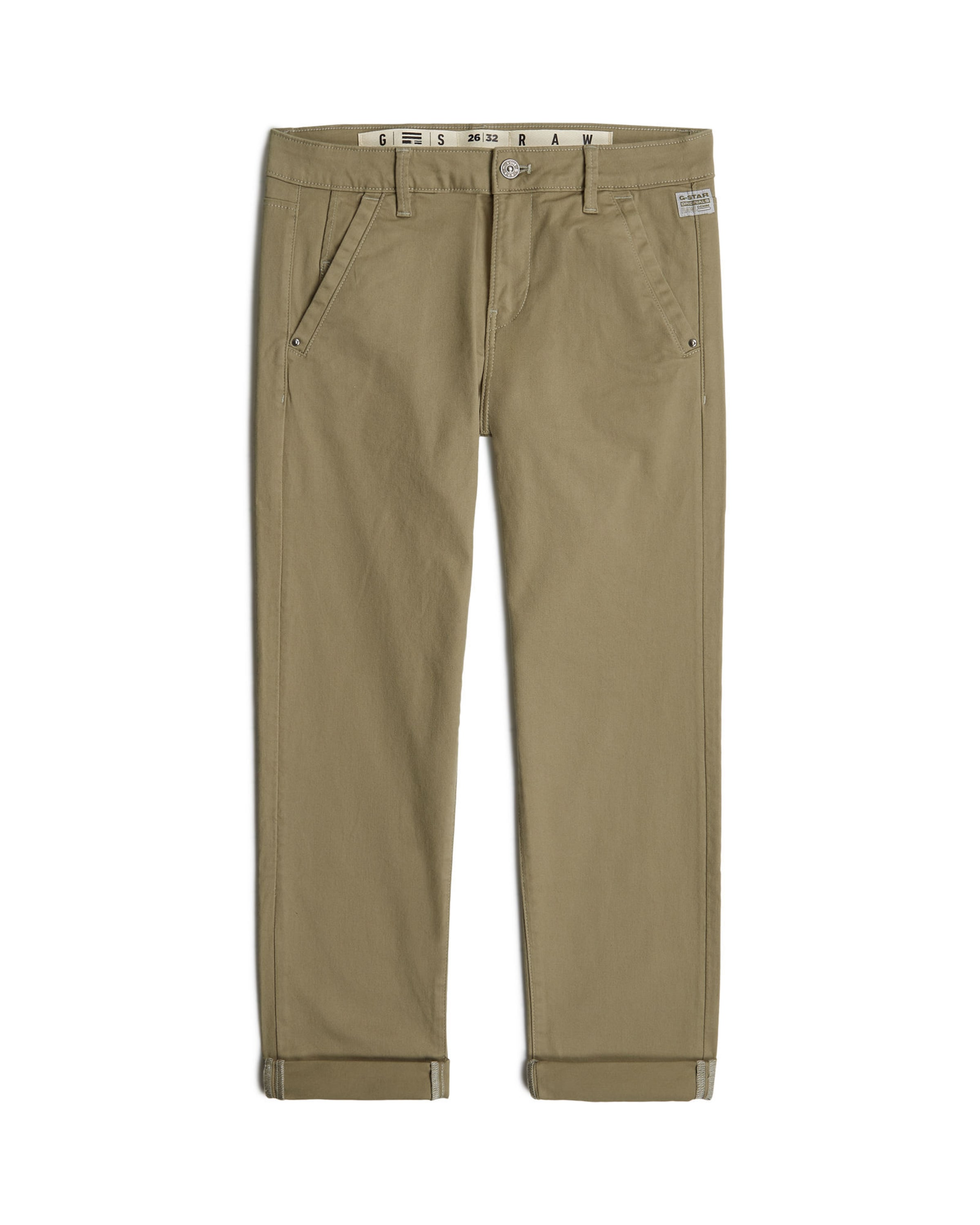 G-STAR Tapered Lærredsbukser 'Kate' i beige: forside