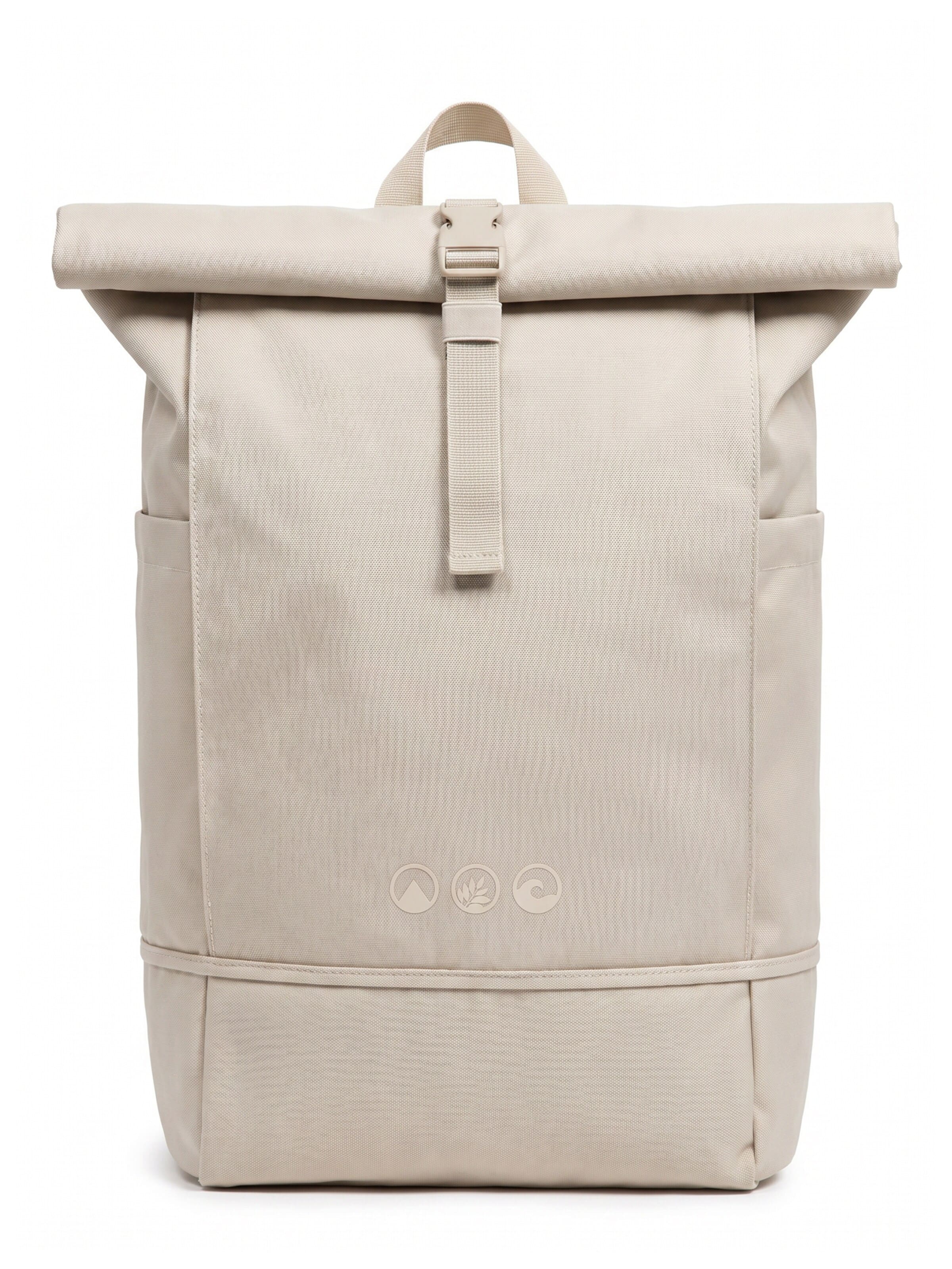 SONS OF ALOHA Backpack 'XL Rolltop Rucksack NALU Sporttasche 15 Zoll mit Schuhfach' in Beige: front