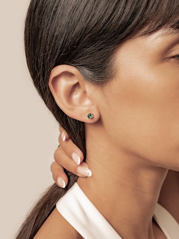 Hey Happiness Oorbellen 'Emerald Gemstone' in Goud: voorkant