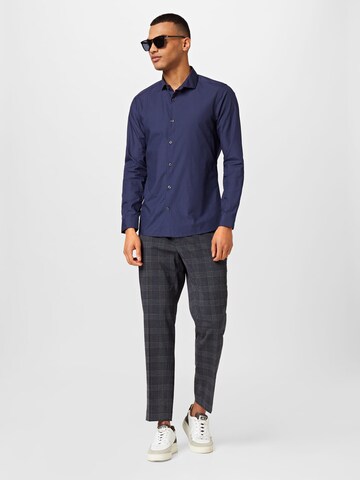 Coupe slim Chemise BURTON MENSWEAR LONDON en bleu