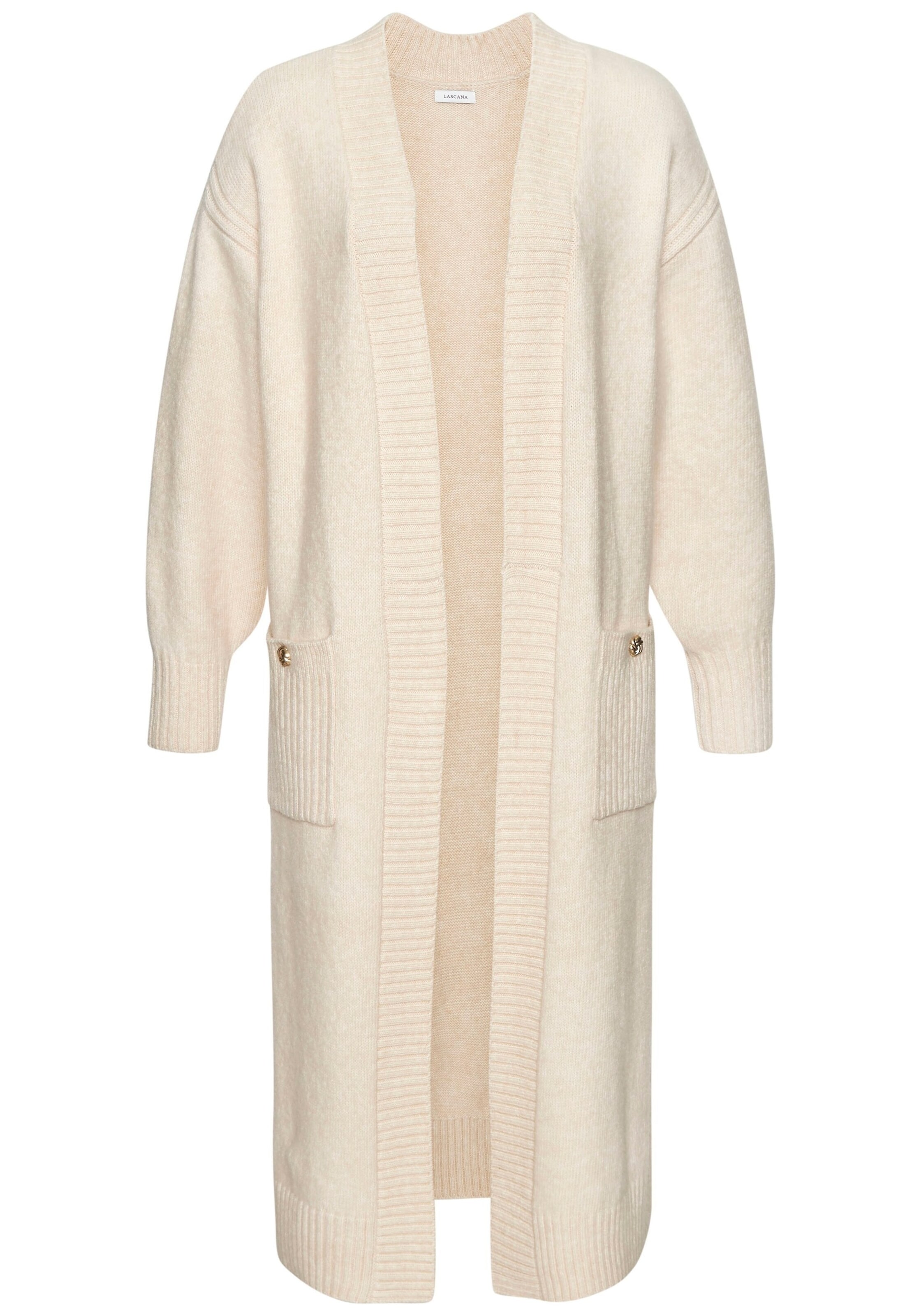 LASCANA Вязаная кофта в Белый: спереди