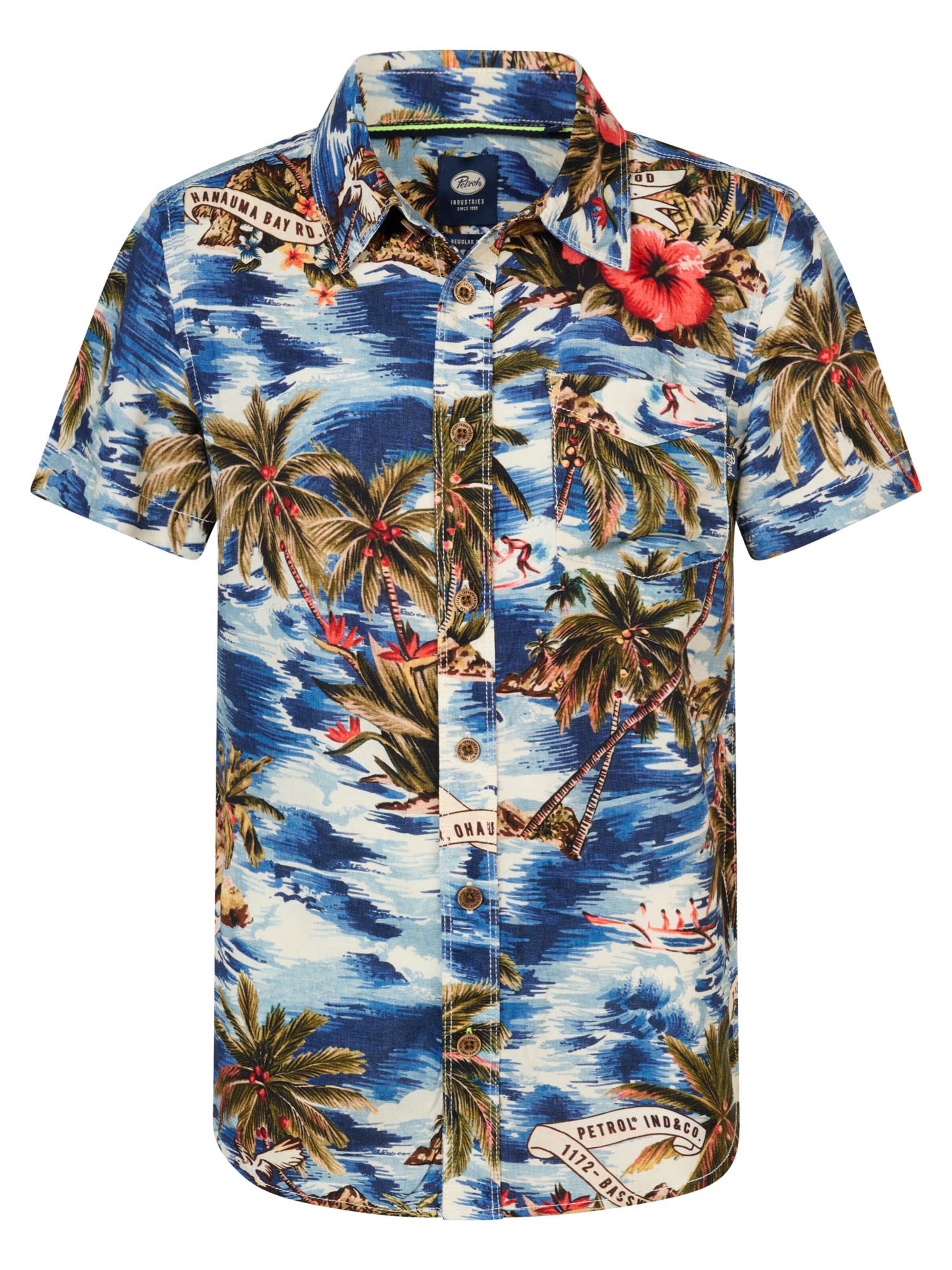 Petrol Industries Regular Fit Hemd 'Range' in Blau: Vorderseite