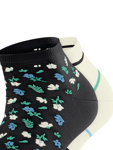 ESPRIT Socken 'Flowers & Stripes 2-Pack'‌‌‌‌‌‌‌ in Schwarz
