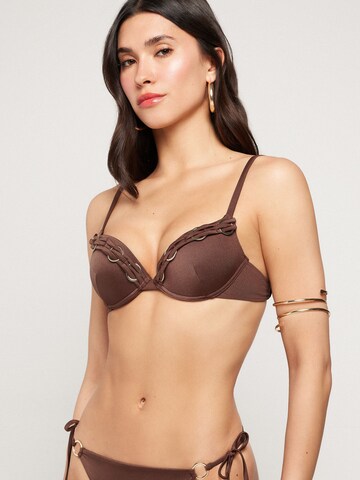 Tezenis Push-up Bikinitop 'Royal Essence' in Braun: Vorderseite