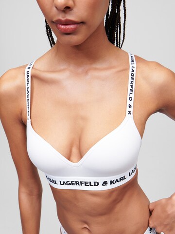 Karl Lagerfeld Bralette Bra in White: front