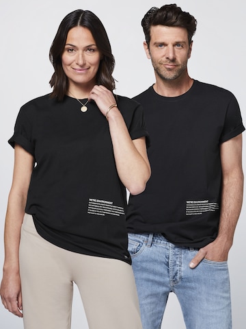 Detto Fatto T-Shirt ' mit Statement-Schriftzug ' in Schwarz: Vorderseite