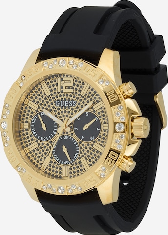 GUESS Zegarek analogowy 'MAJESTIC' w kolorze czarny: przód