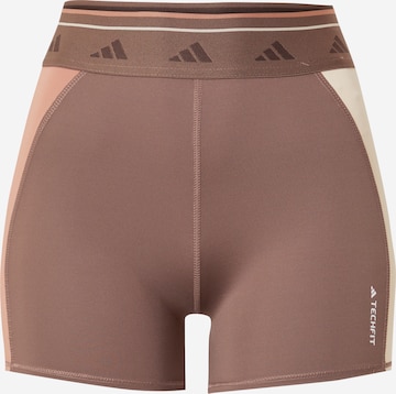 ADIDAS PERFORMANCE - Skinny Pantalón deportivo en marrón: frente