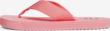 Tommy Jeans T-Bar Sandals in Pink: front