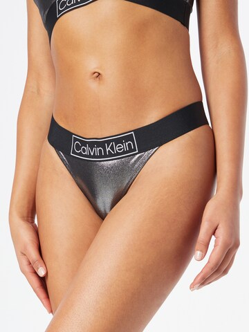 Calvin Klein Swimwear Bikini Bottoms in Black: front