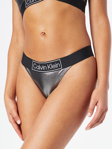 Calvin Klein Swimwear Bikini Bottoms in Black: front