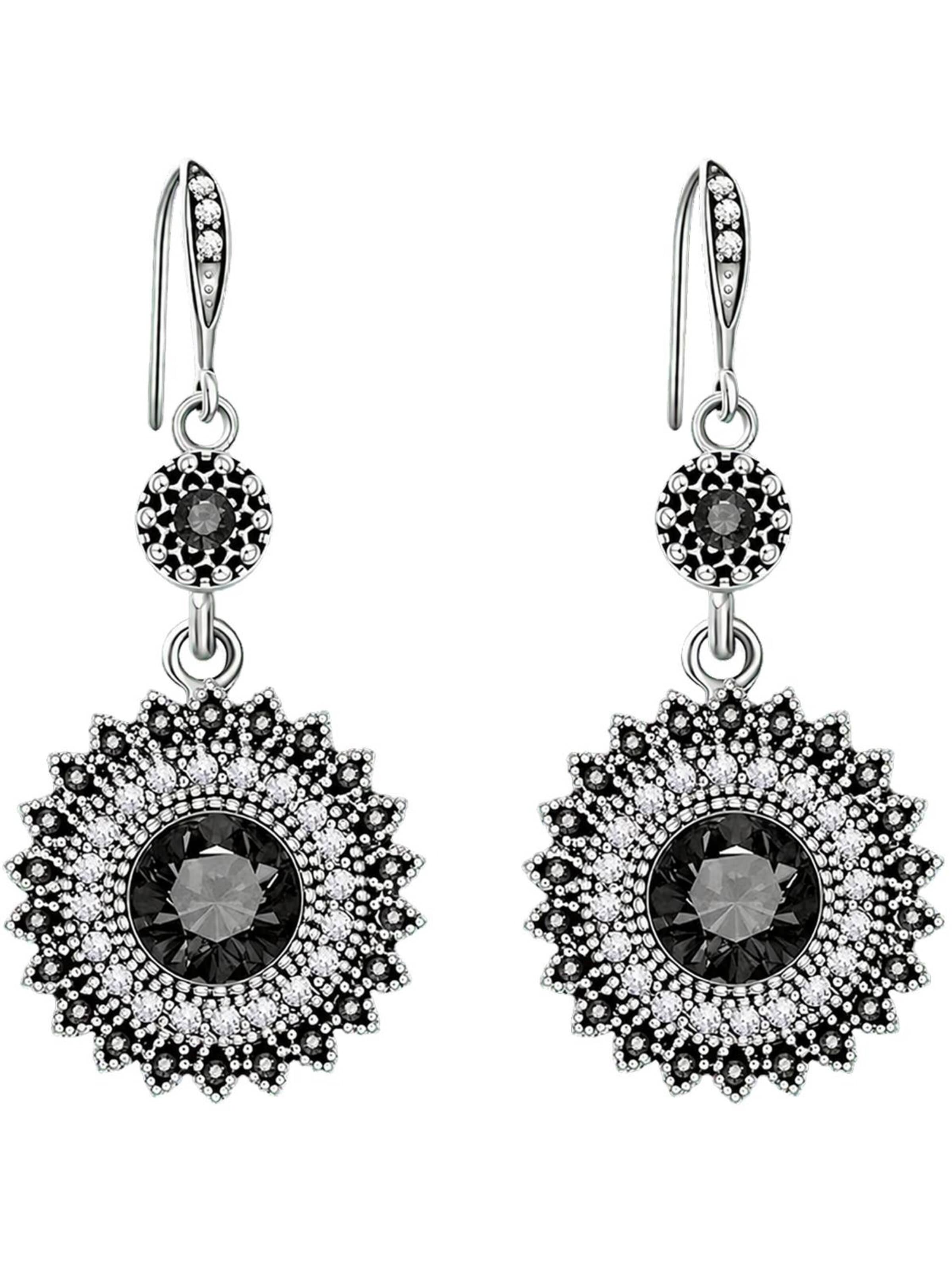 Boucles d'oreilles 'ORIENTA' Alster Herz en noir : devant