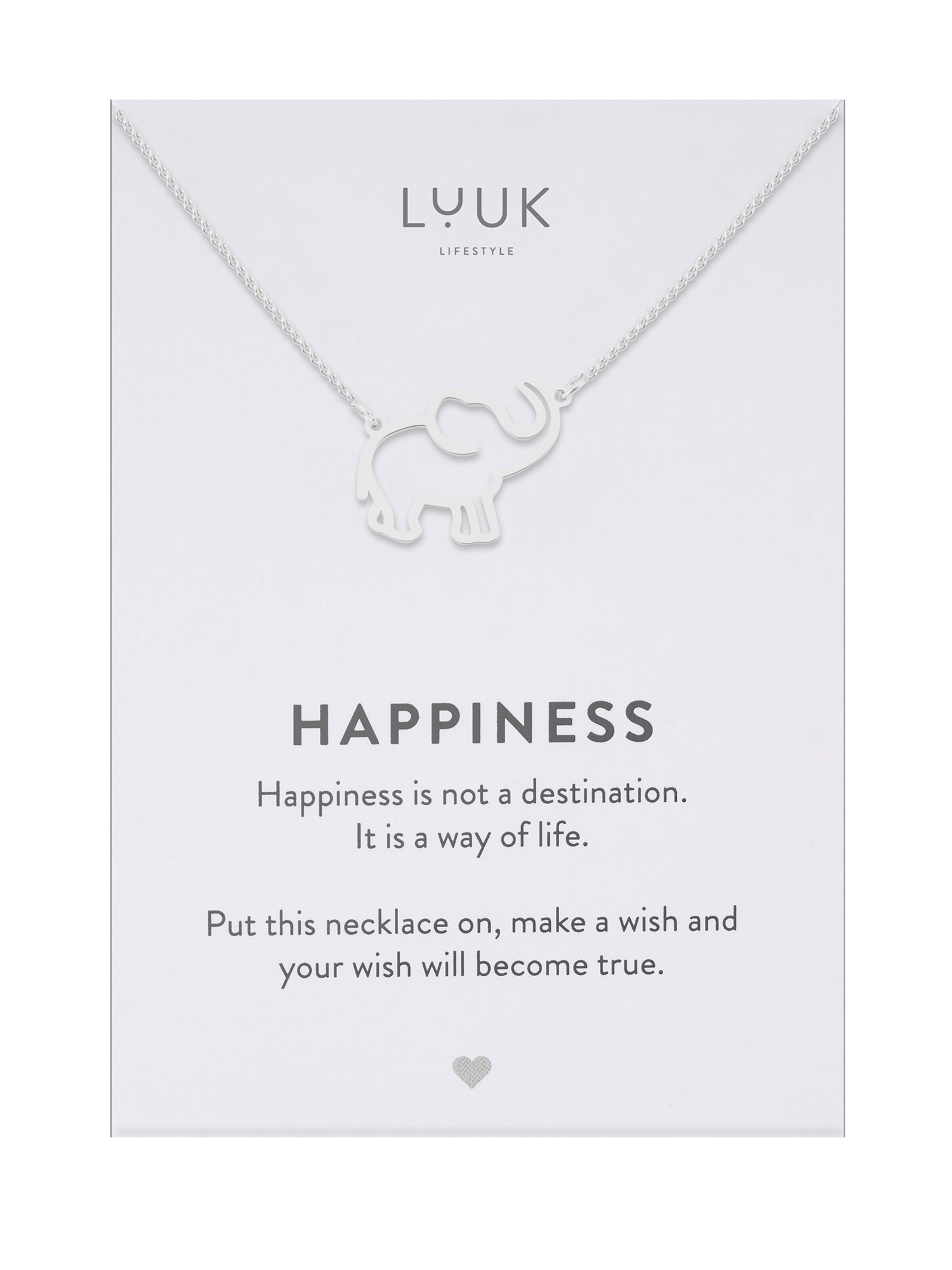 LUUK LIFESTYLE Necklace 'LUUK LIFESTYLE Halskette "Elefant"' in Silver: front