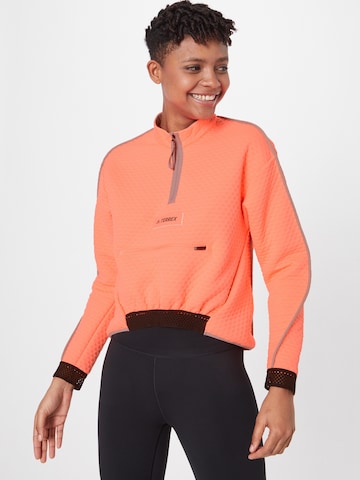 ADIDAS TERREX Athletic Sweatshirt in Orange: front