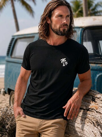 Neverless Shirt 'Logo Palmen' in Black