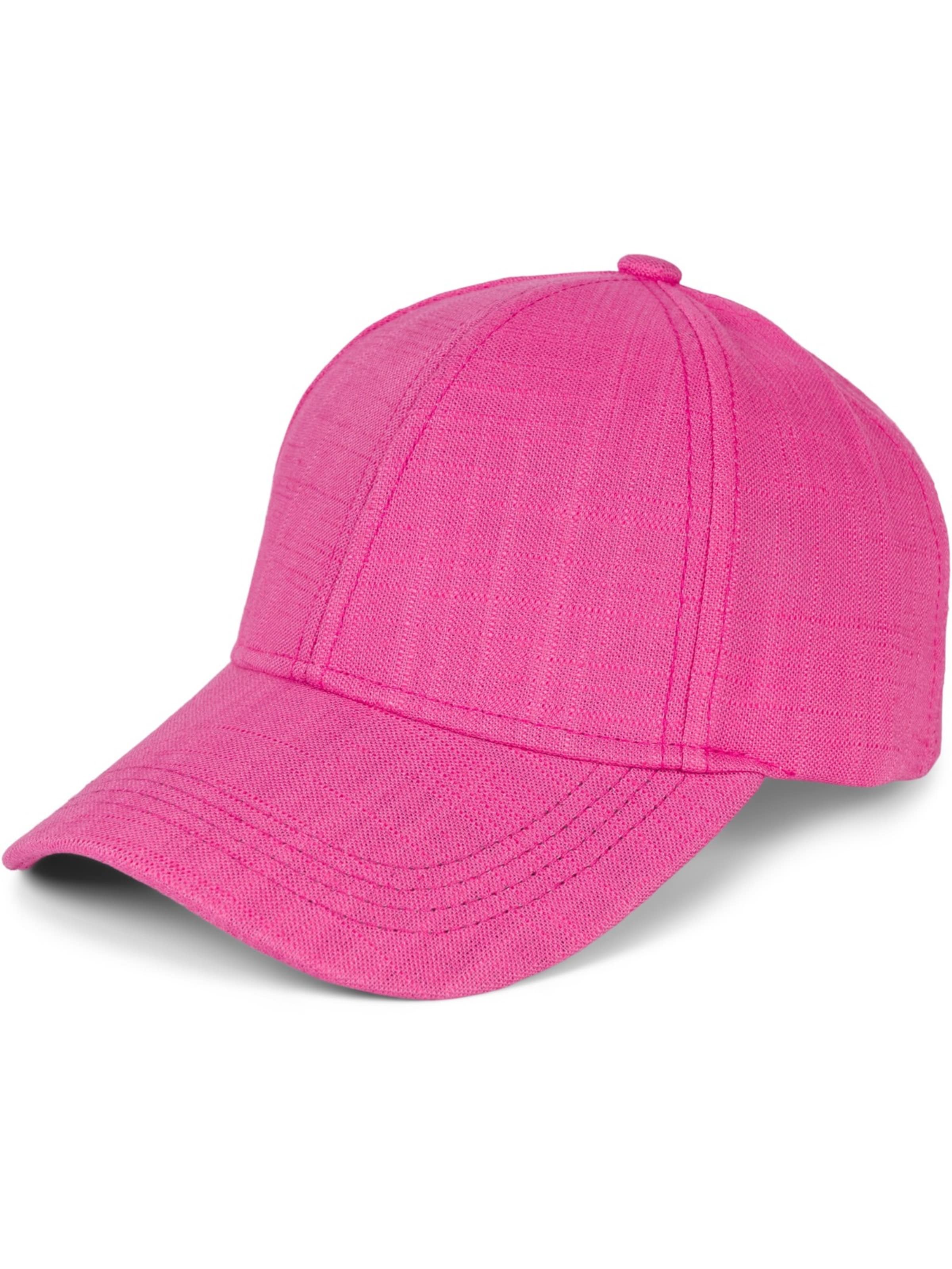styleBREAKER Cap 'Leinen Baseball Cap' in Pink: front
