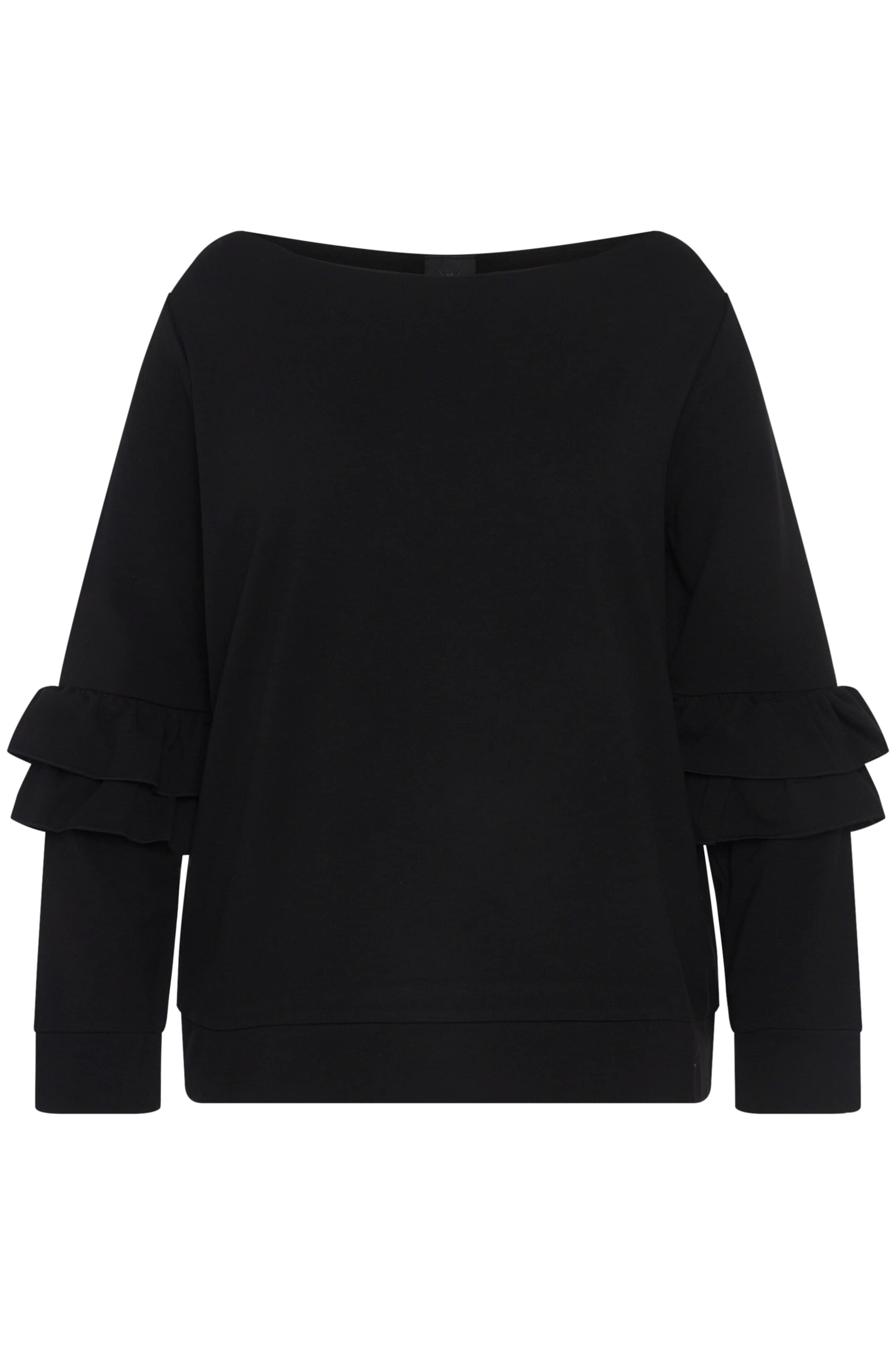 Ulla Popken Sweatshirt in Zwart: voorkant