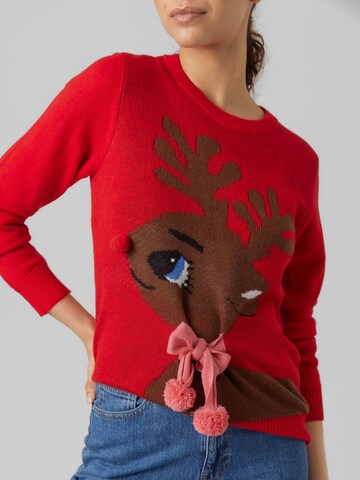 Pulover 'CUTE DEER' de la VERO MODA pe roșu