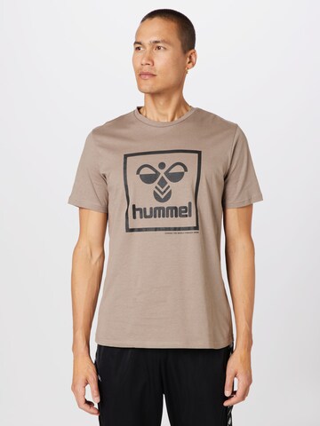 Hummel - Camiseta funcional en beige: frente